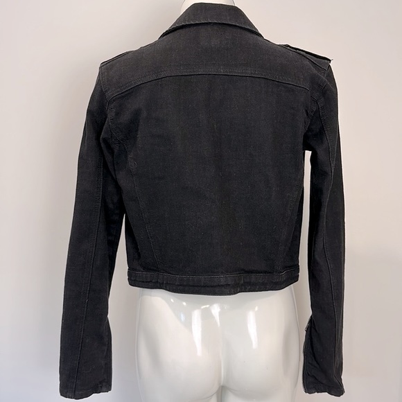 Current Elliott The Zip Moto Jacket Ebony Black Size 1 Small Current/Elliott - Picture 7 of 11